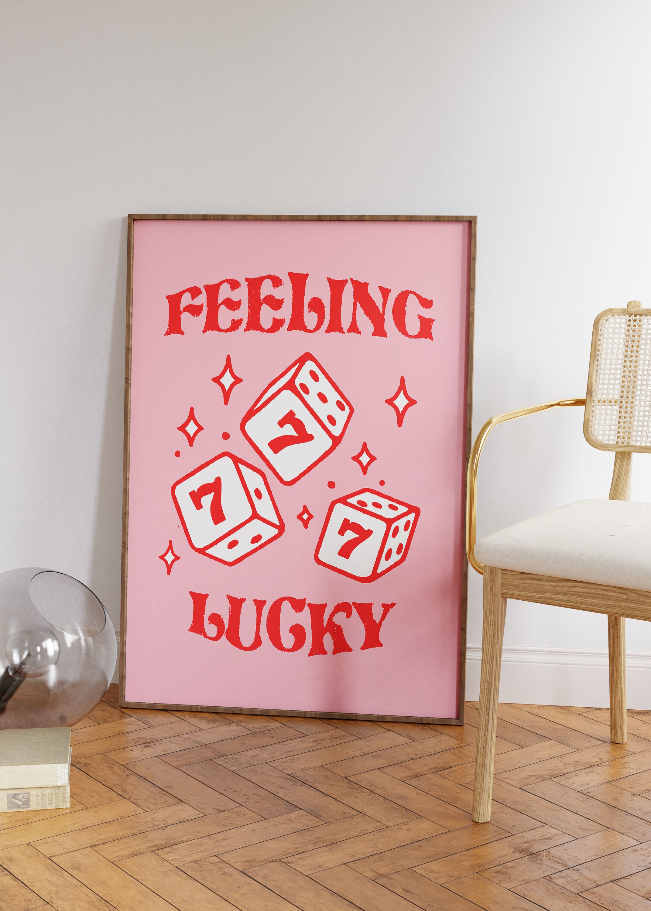 Feeling Lucky Dice Quote Wall Print Digital Download Print - Etsy