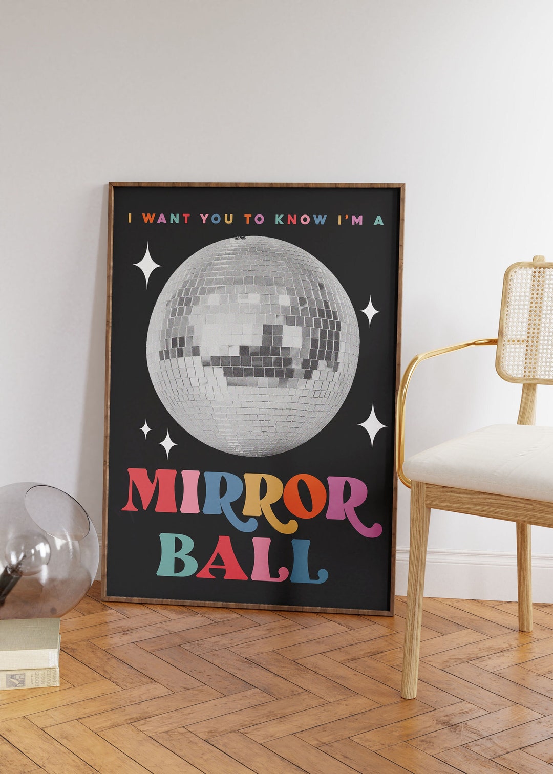Taylor Mirrorball Poster, Taylor Mirror Ball Lyrics Wall Print, Poster
