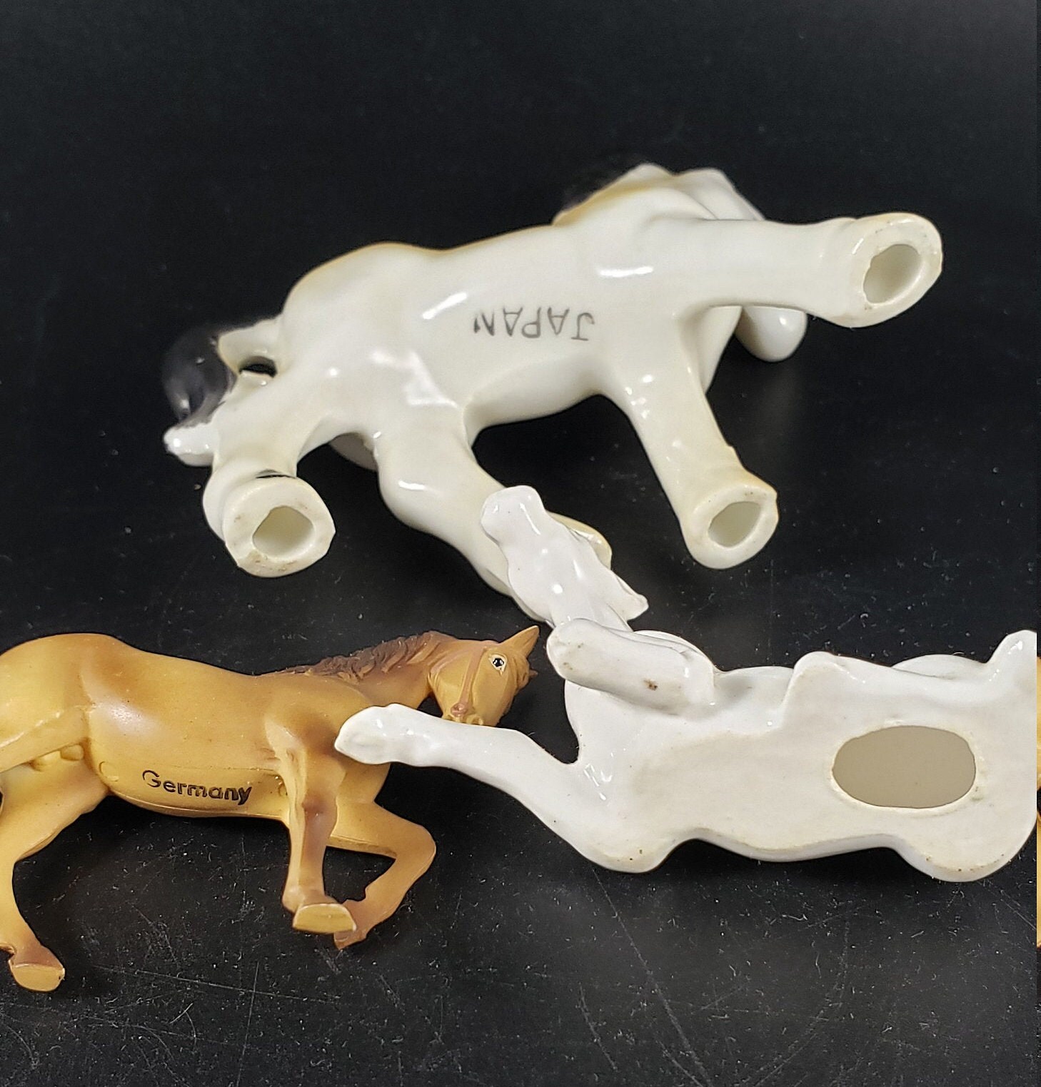 Vintage 1950s Miniature Porcelain Horse Figurine Trio Etsy