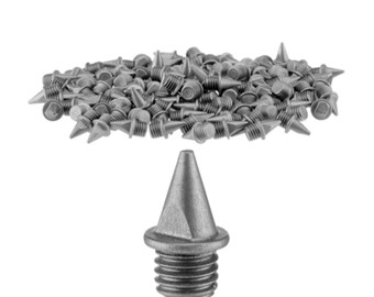 Pack of 12 - Steel 7mm (1/4") Pyramid Spikes Implements Replacement Spikes Cross Country Track Field Running Pyramid Spikes Silver
