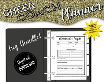 Cheerleading Coach Binder Printable, Digital Planning, Cheer Coach Planner