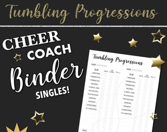 New! Tumbling Progressions Sheet, Cheerleading Coach Binder Printable, Digital Planning, Cheer Coach Planner, Cheer Coach Planning