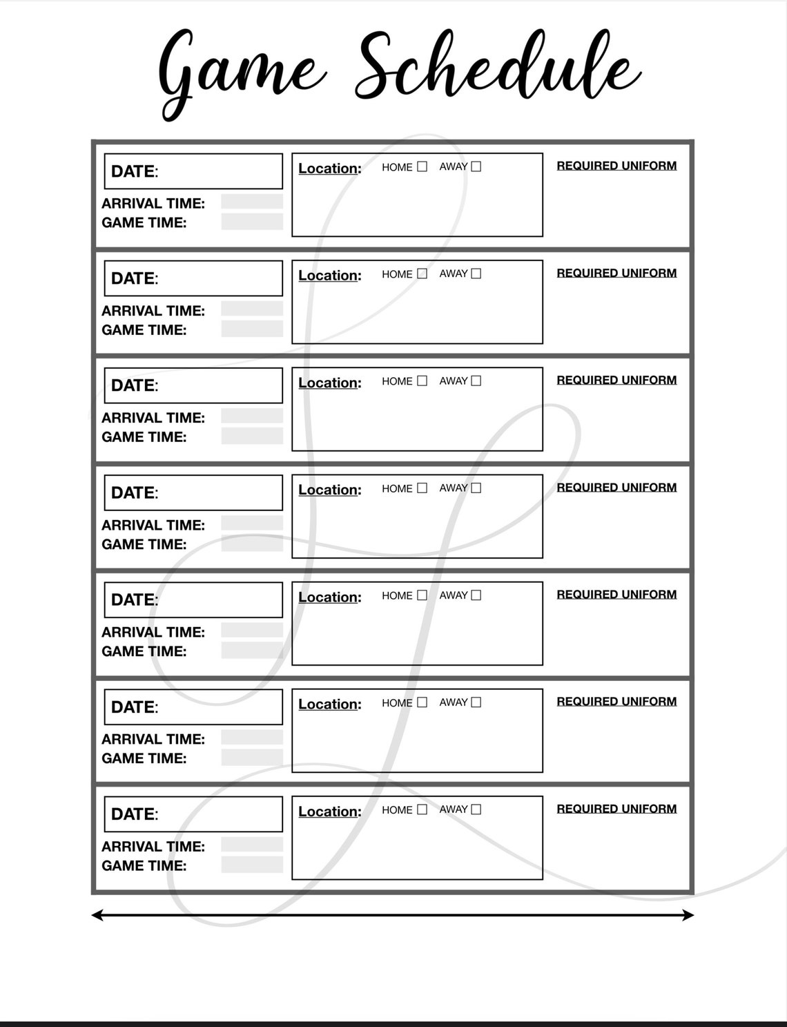 Game Schedule Cheerleading Coach Binder Printable Digital Etsy Nederland