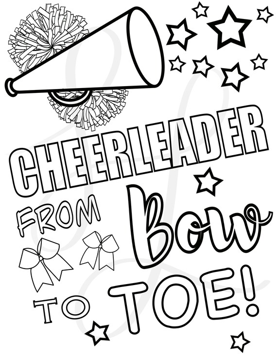 Cheerleading Coloring Page Pdf Ready For Download