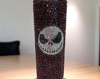 Bling Skeleton Tumbler with Straw | Rhinestone Skull Cup | Halloween Tumbler | Gothic Gift