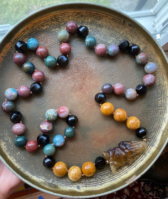 Vintage Knotted Buddha Beads Mala Beads 50 Beads … - image 1