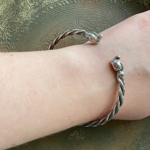 Vintage Silver Plated Brass West Indian Elephant Bangle Bracelet