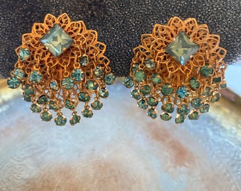 Vintage Clip On Earrings Light Blue