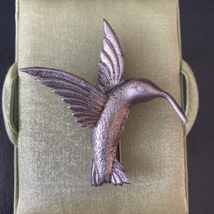 Vintage Sterling Silver Hummingbird Brooch Pin