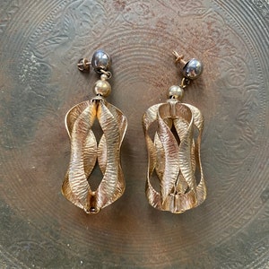 Vintage Gold Tone Costume Earrings