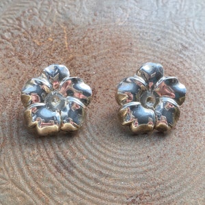 Vintage 925 Sterling Silber Stiefmütterchen Blumen Ohrstecker