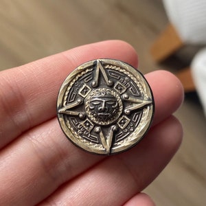 Vintage Made in Mexico Sterling Silver 925 Aztec Dial Brooch