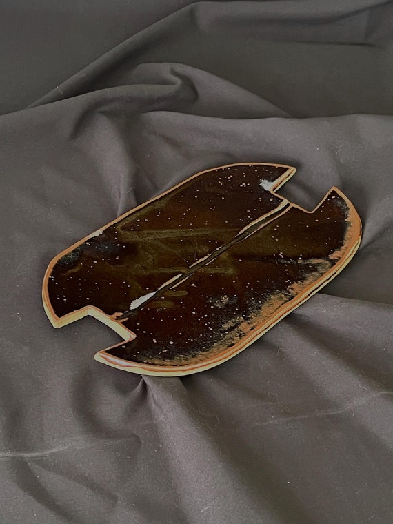 Rustic handmade oval stoneware tray