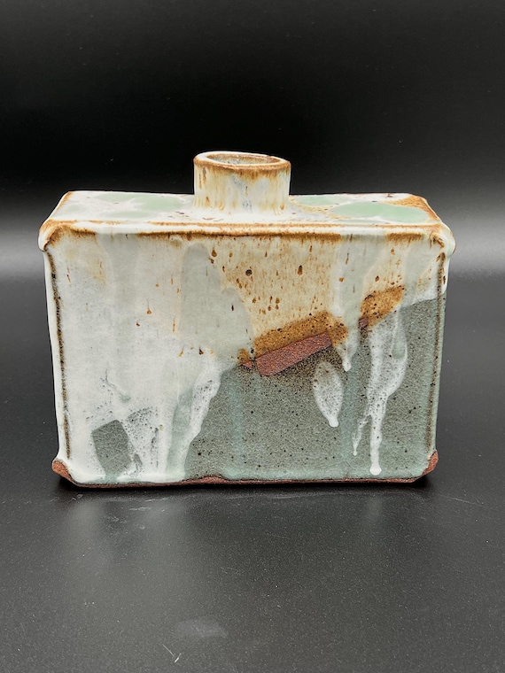 Handmade rustic pottery stoneware vase