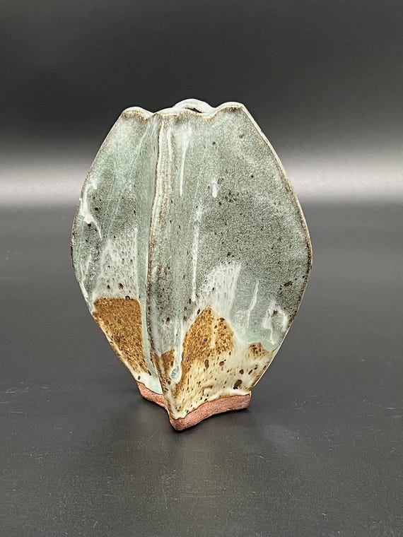 Handmade rustic pottery stoneware vase
