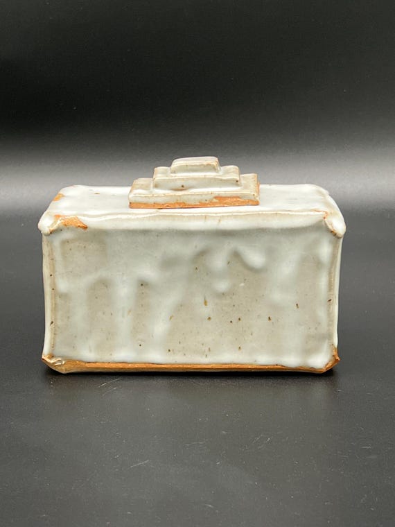 Japanese style handmade stoneware jar or vase