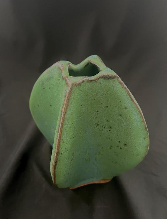 Handmade rustic pottery stoneware vase