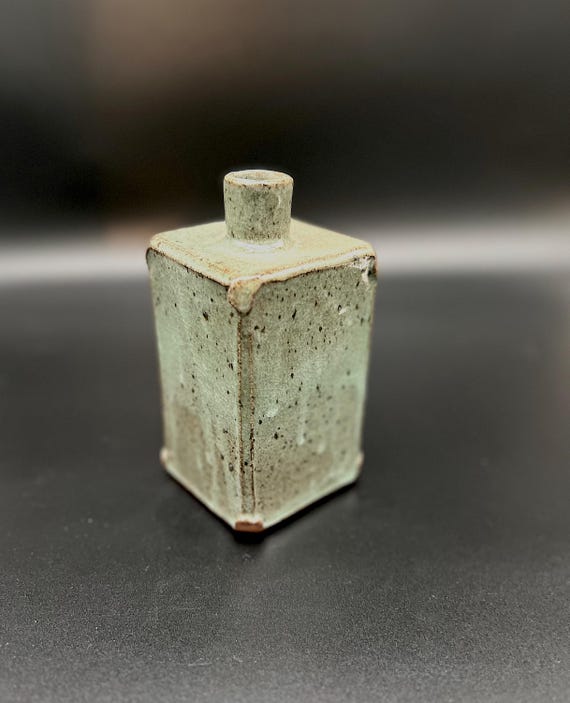 Tall handmade rustic pottery stoneware vase