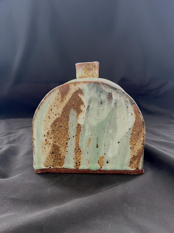 Handmade rustic pottery stoneware vase