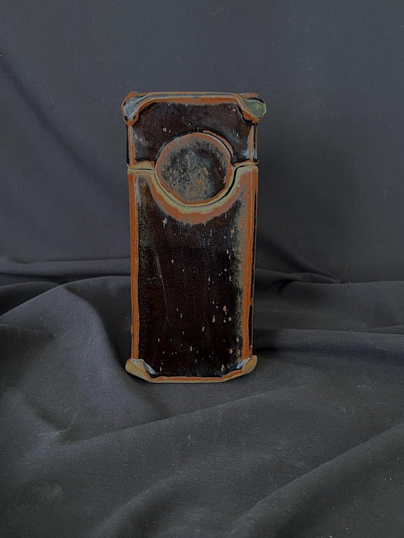 Tall handmade rustic stoneware box