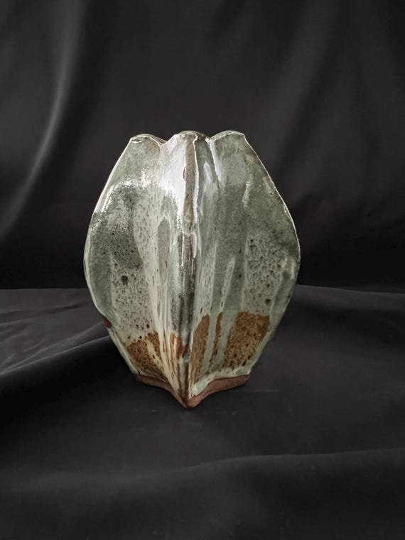 Handmade rustic pottery stoneware vase