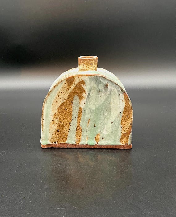 Handmade rustic pottery stoneware vase