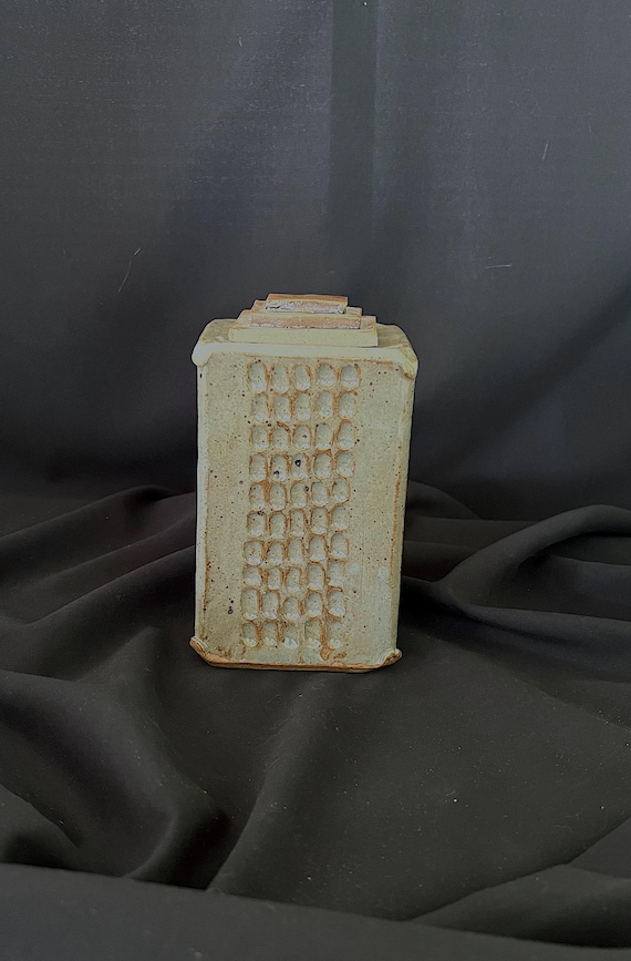 Handmade Japanese style stoneware jar or vase