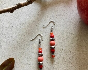 Orange and Red Autumn Inspired Earrings