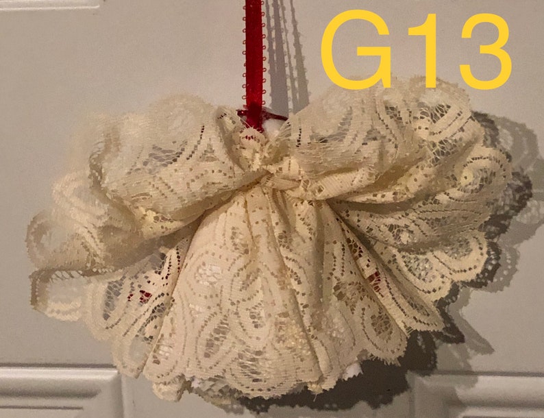 Cream Lace Guardian Angel Christmas Tree Ornament G13