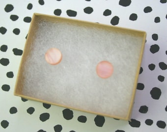 Handmade Baby Pink Pearloid Acrylic Stud Earrings (8mm)
