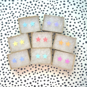 Handmade Pastel Acrylic Star Stud Earrings
