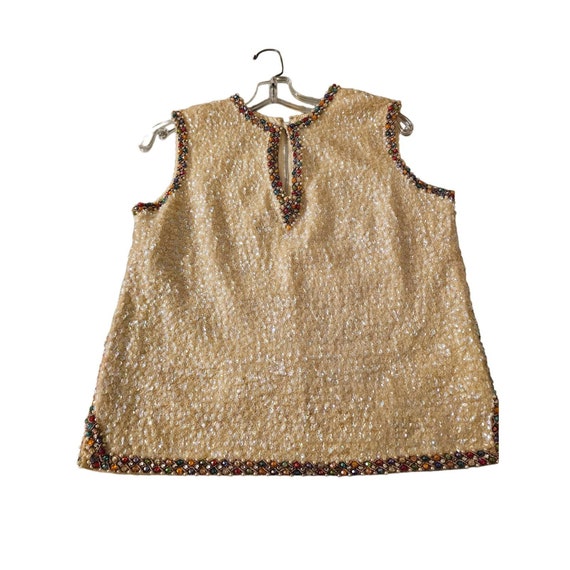 Vintage Heavy hand  beaded decorate wool sweater … - image 1