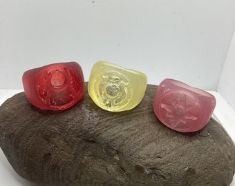 Rings of the lantern corps, Lantern Corps Rings, DC Lantern Rings, Dc Comics, 3D Printed Replica