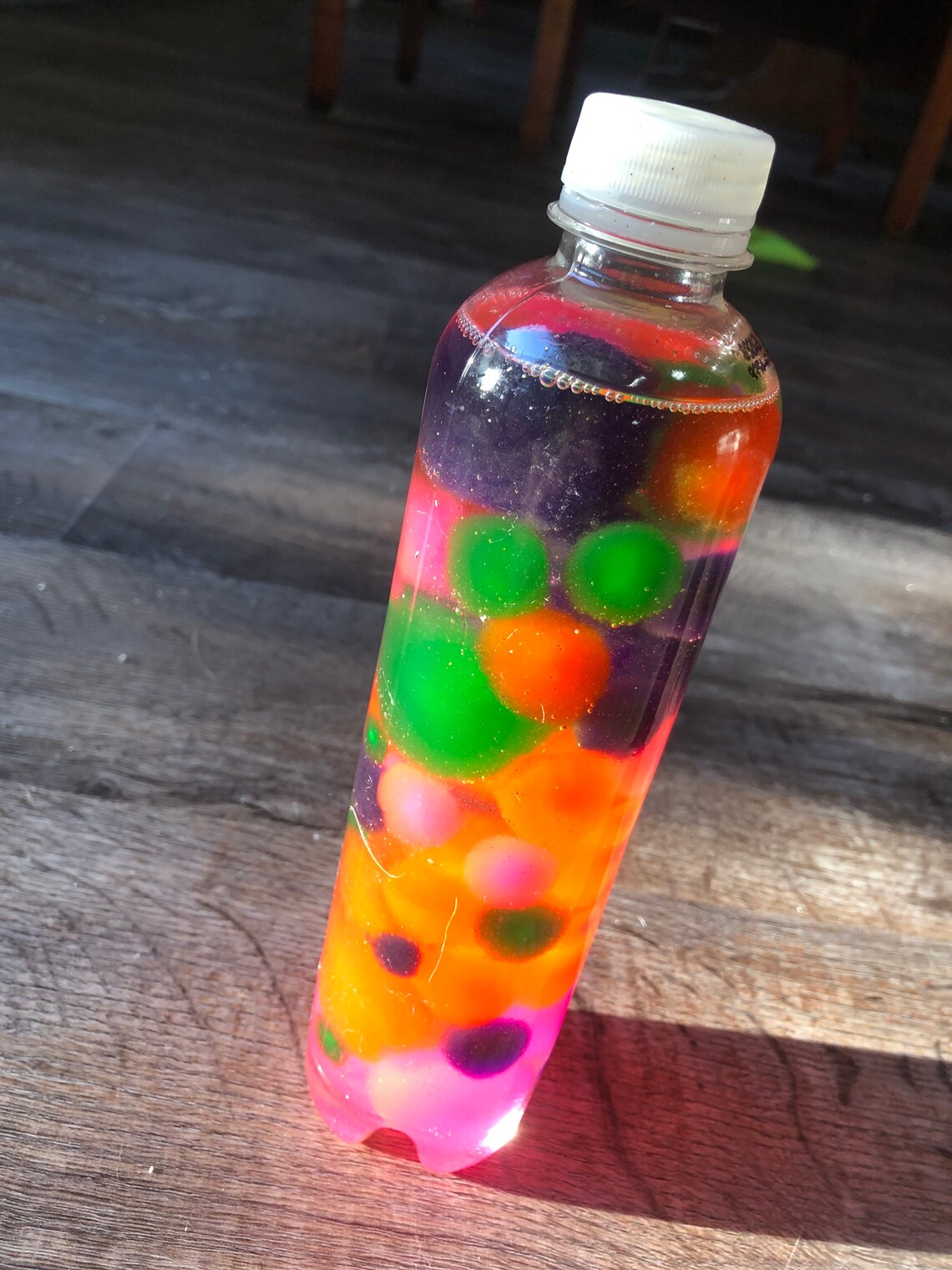 Multicolored Pom Pom Sensory Bottle Etsy