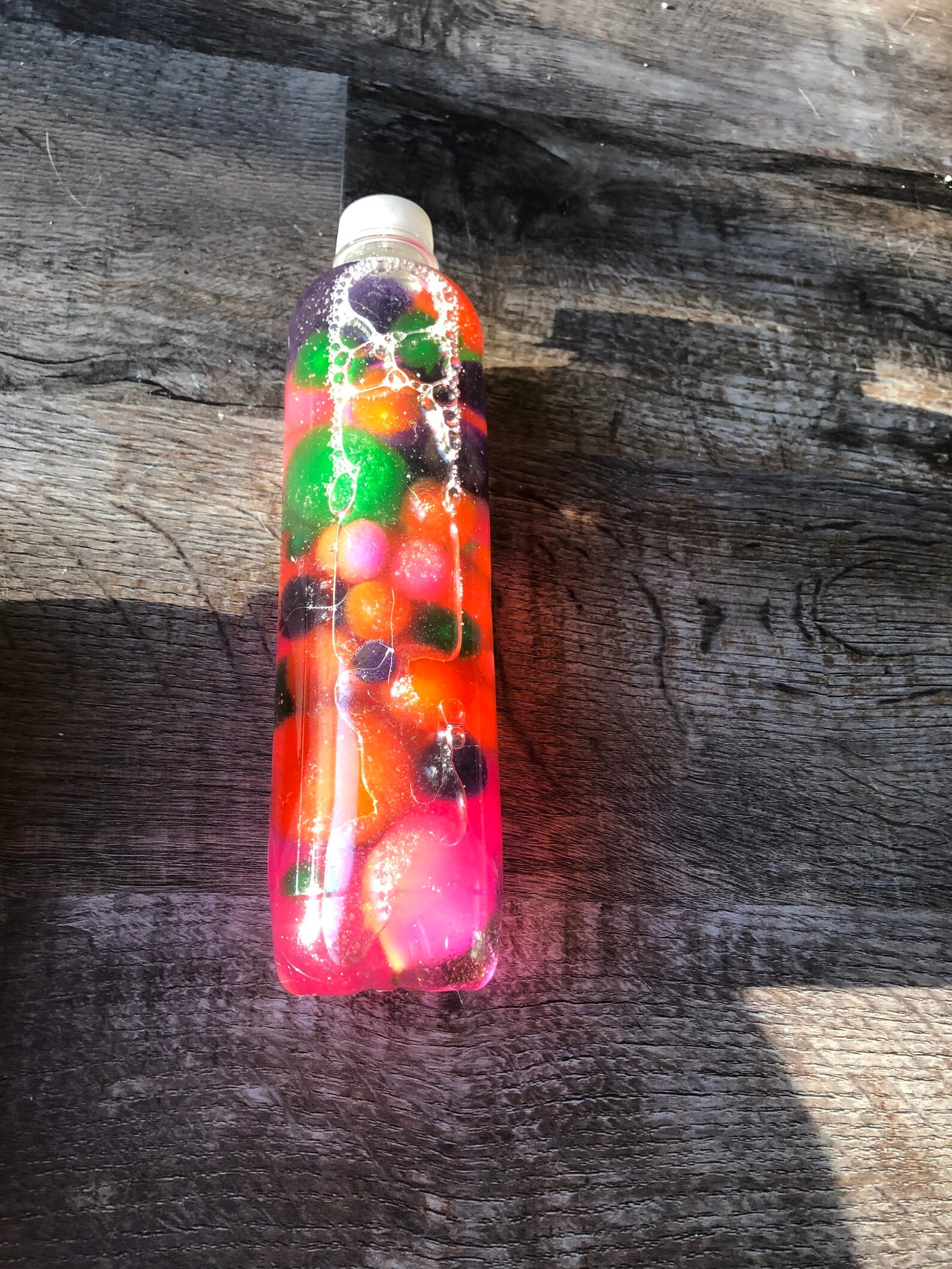 Multicolored Pom Pom Sensory Bottle Etsy
