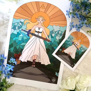 Wisdom - Stained Glass inspired Art Print