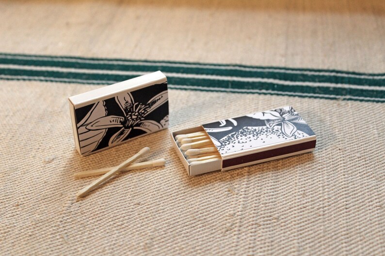 Miniature Match Box White Tipped Wooden Matches Etsy
