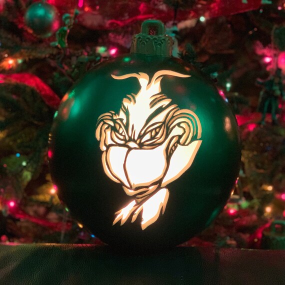 The Grinch Extra Large Carved Christmas Ornaments Etsy