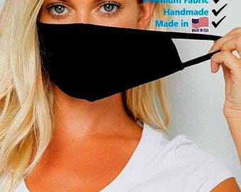 3 teilig - Premium Gesichtsmaske / waschbar / doppellagig / atmungsaktiv / dehnbar / Made in USA / weiche Maske / Lieferung an einem Tag