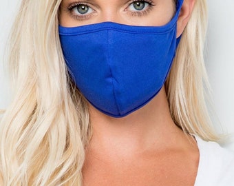 3 Masken / Set - Gesichtsmasken für Erwachsene / Baumwolle / Made in USA / Waschbar / Unisex / Wiederverwendbar / Komfortabel / Atmungsaktiv / Doppelschicht / Weich