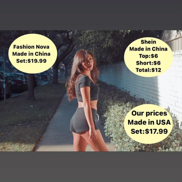 Booty short 2pcs set / crop top / bralette / Booty short set / tank top shirts / comfortable (Shipped The Same Day) US SELLER