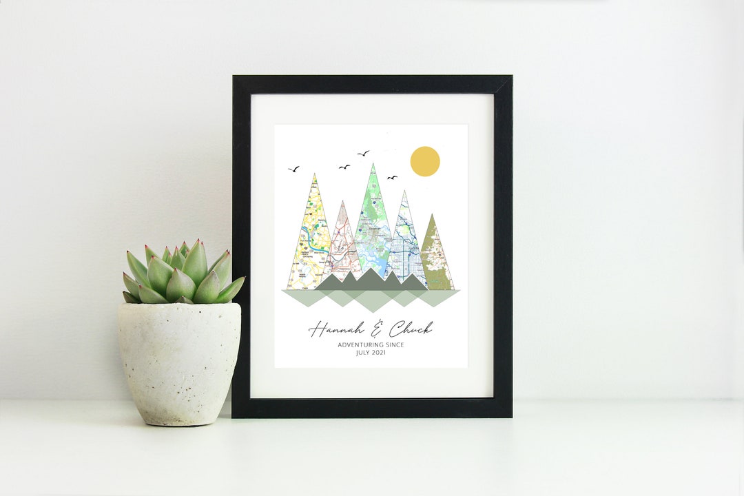 Personalized Adventure Map Print- Travel Husband Anniversary Gift ...