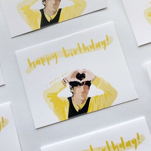 Tarjeta de cumpleaños amarilla de Taehyung