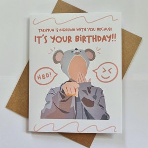 Tarjeta de cumpleaños divertida de TXT Taehyun