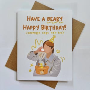 Tarjeta de cumpleaños del oso Beomgyu