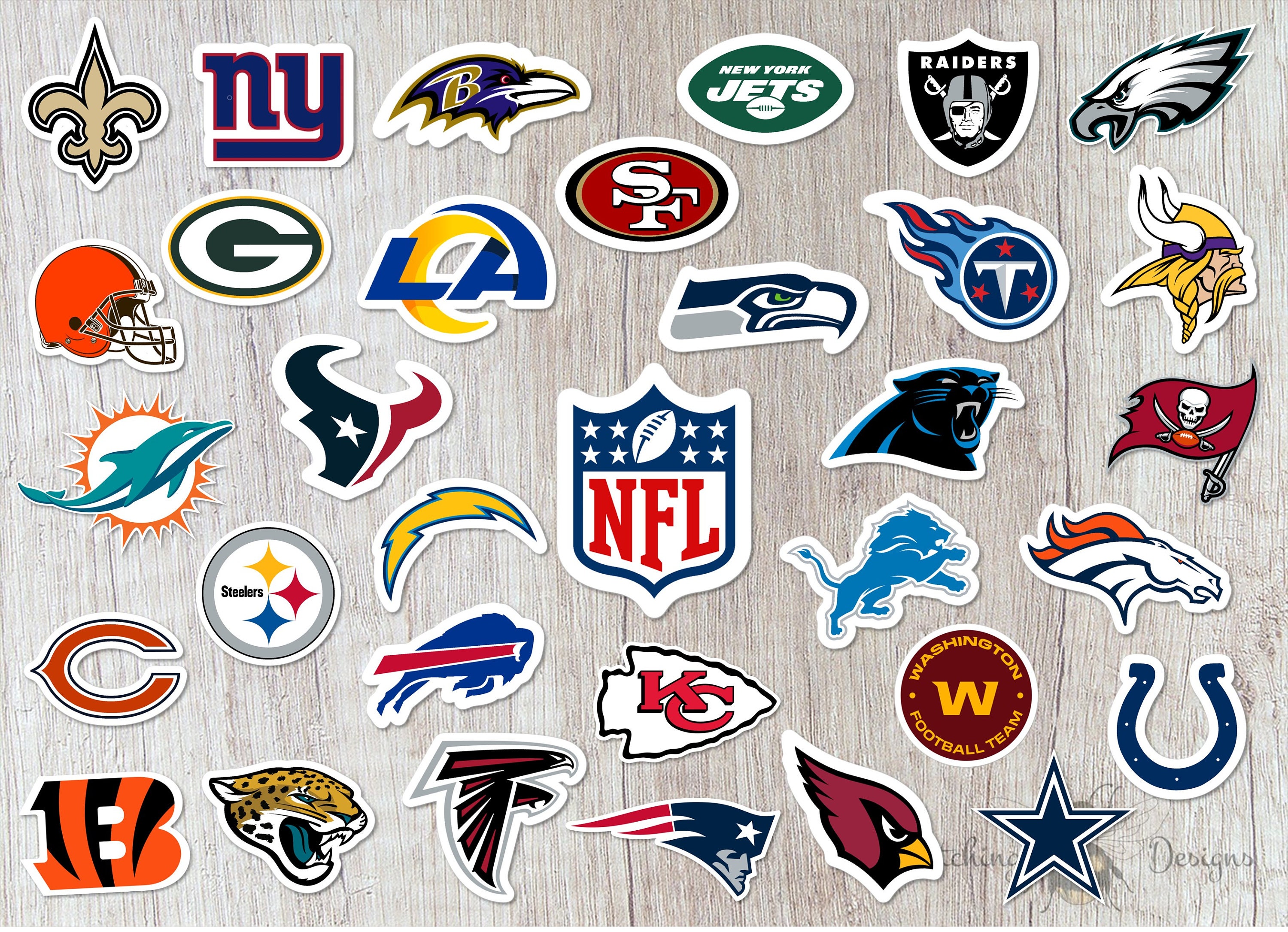 2021 Football Team Logo Inspired Vinyl Stickers Etsy