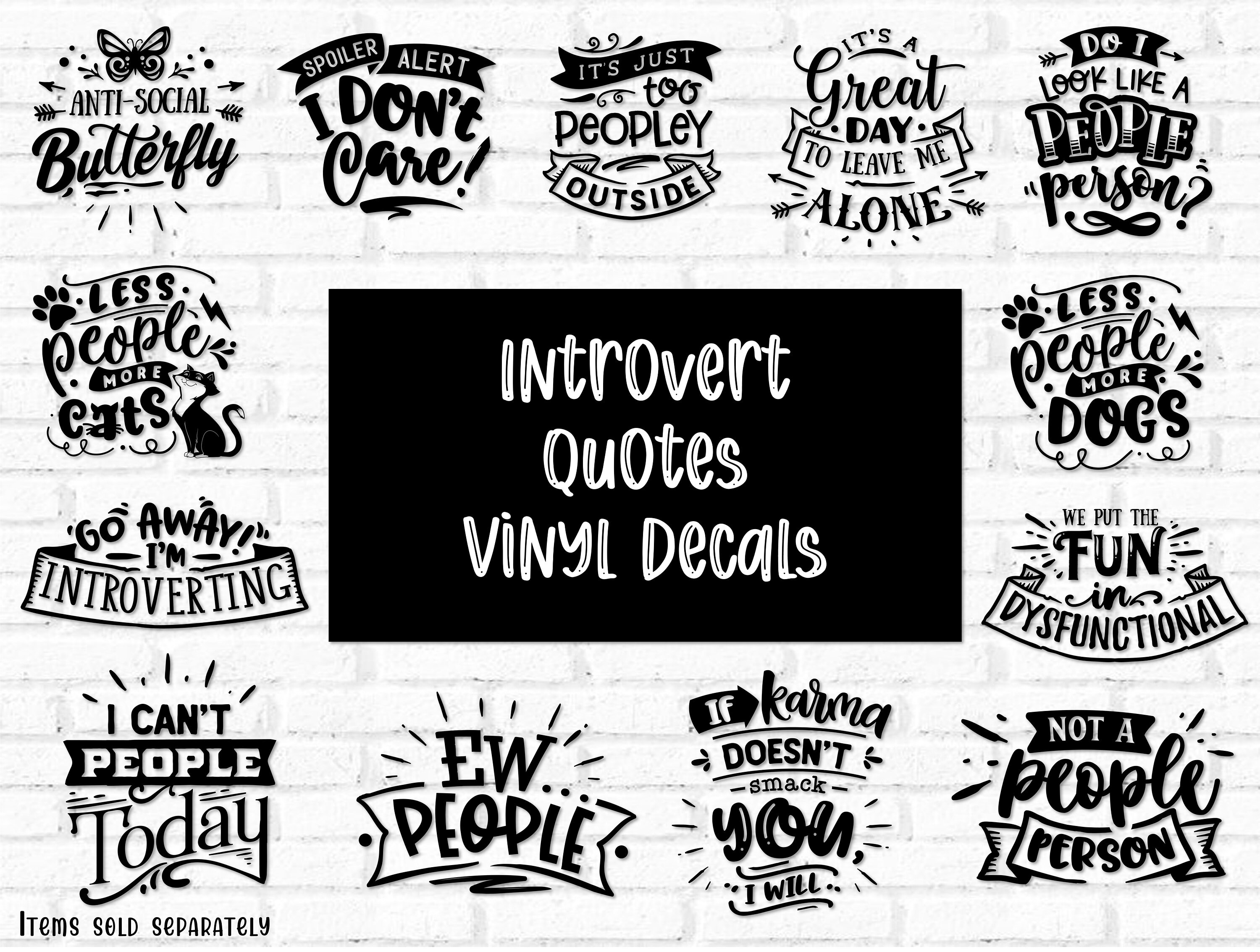 Introvert Sticker Embellishments Scrapbooking Papercraft waterproof stickers The Cool ...