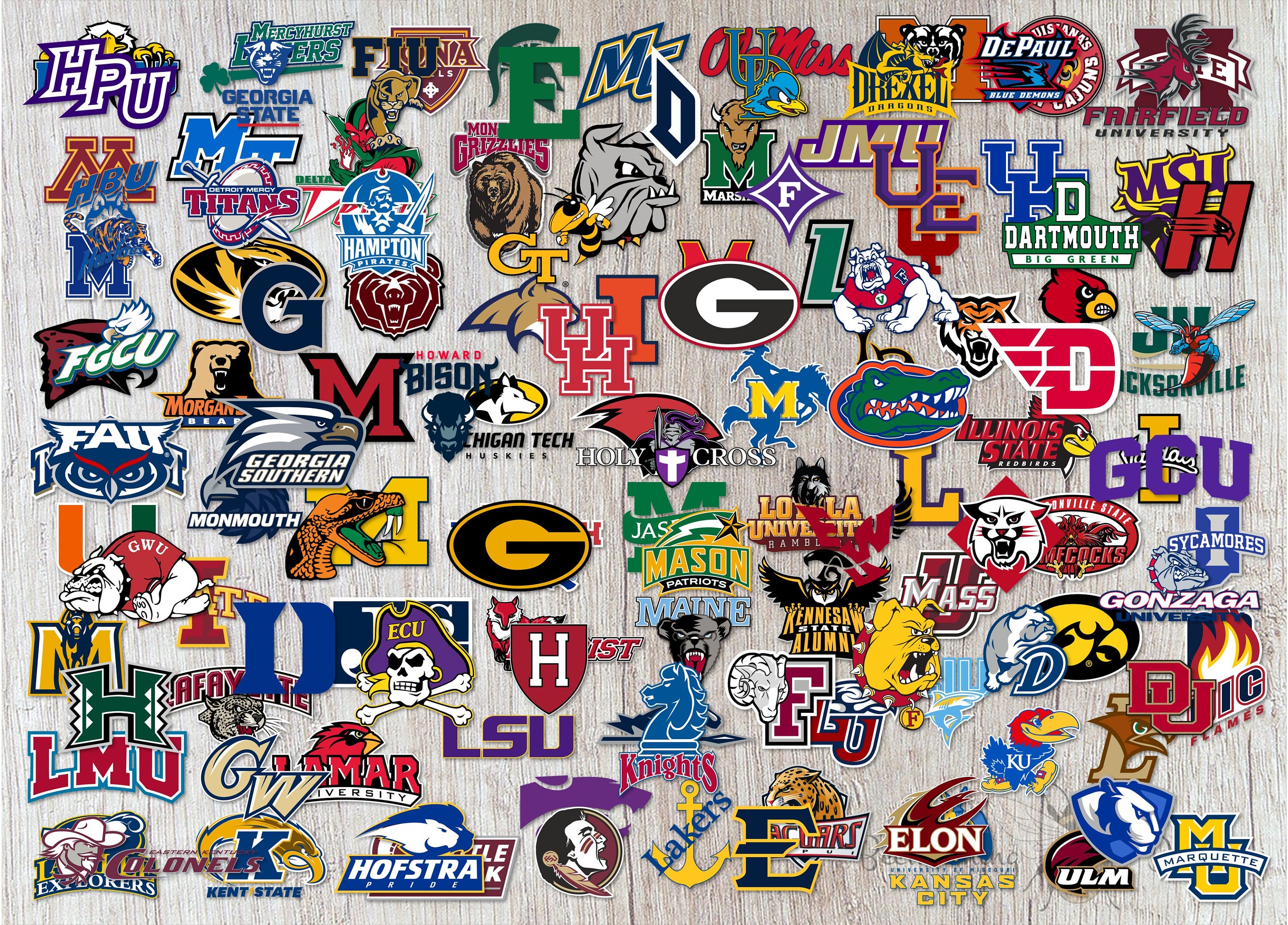 College Logo Inspired Vinyl Stickers; University Logo Inspired Vinyl …