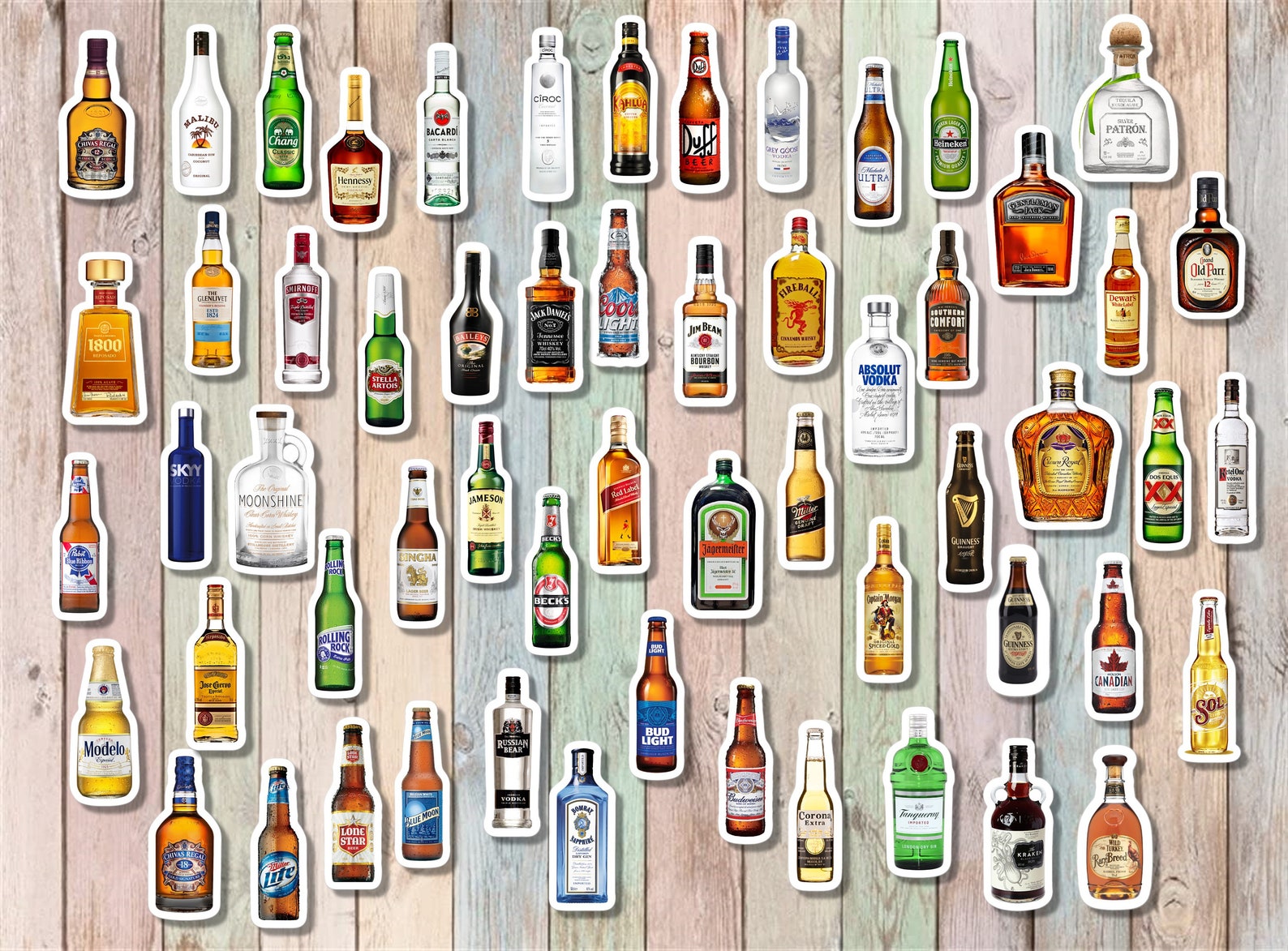 Beer and Alcohol Bottle Inspired Vinyl Stickers Etsy