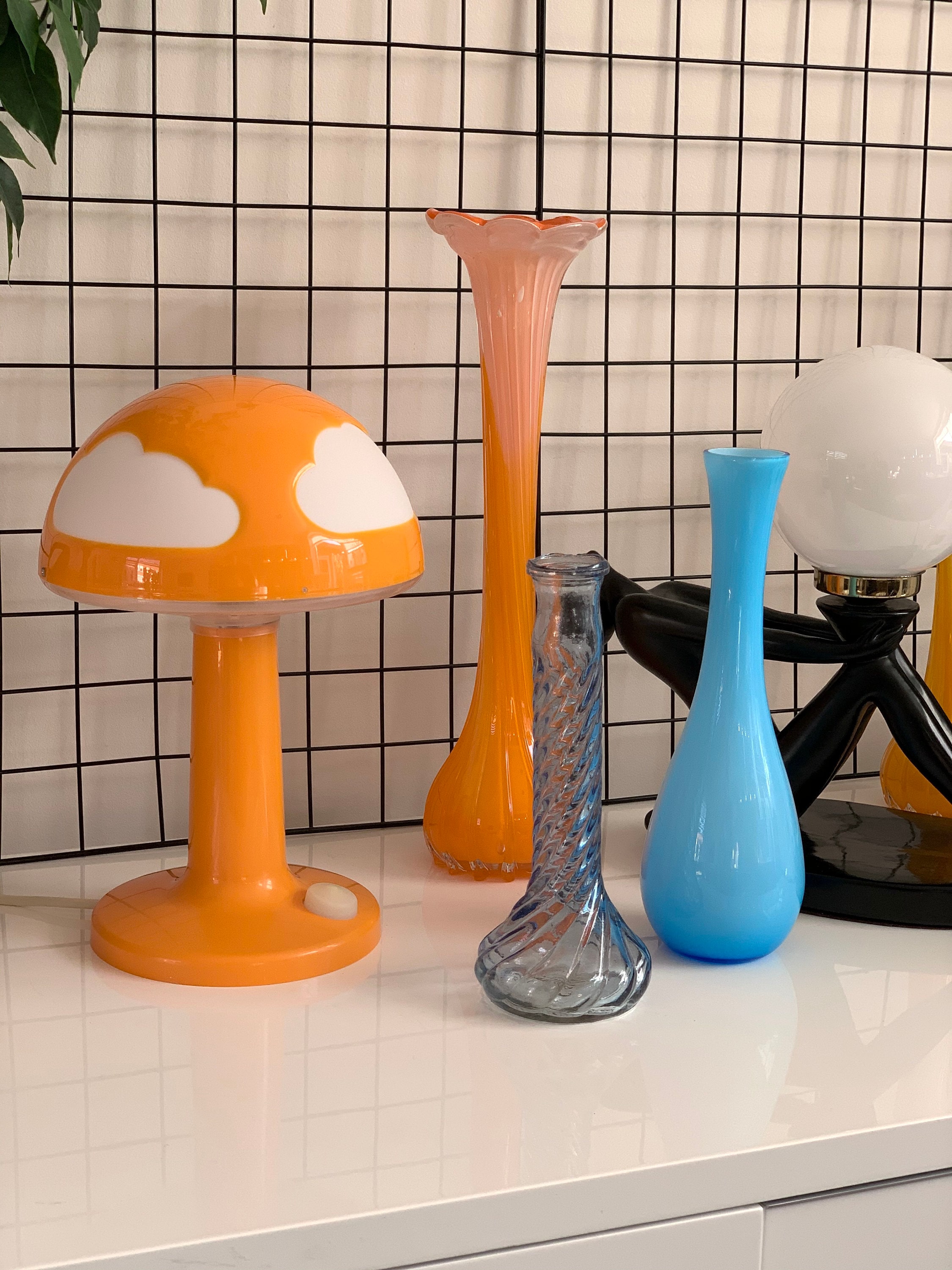 oogst aantal Ambassade Vintage wolk mushroom lamp Ikea Skojig oranje wolken 1990 - Etsy België
